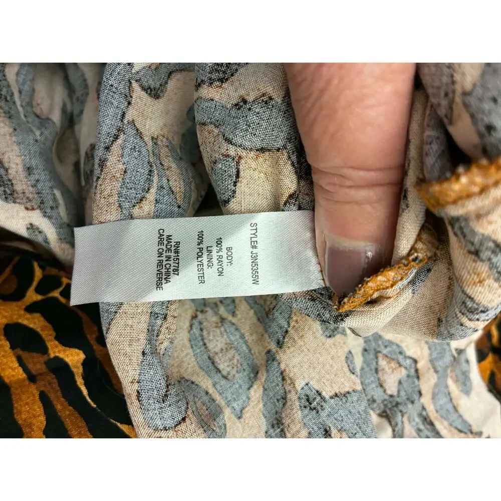 Jolie & Joy Leopard Maxi Dress Medium Spaghetti Strap Rayon Lined NWT - Picture 4 of 5